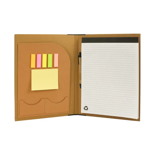 Eco-Friendly A4 Folders with Notepad Sticky Note Pen Card Slots